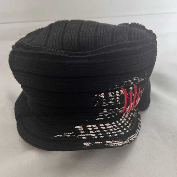 Bio-Domes headgear military style wool cap hat blk/red - Picture 3 of 3